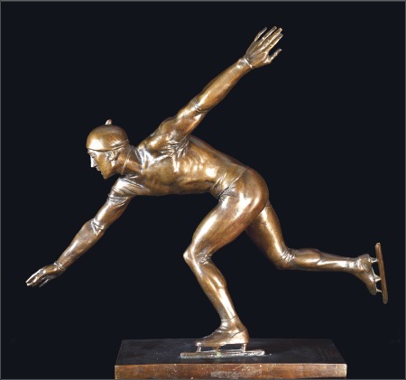 Stamp of Olympics Statues: 1932 The "Skater" in bronze by Carl Vilhe