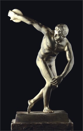 Stamp of Olympics Statues: 1936 The "Discus Thrower" statue in metal