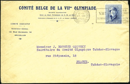 Stamp of Olympics Belgian Olympic Committee printed envelope from th