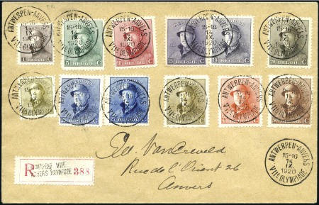 Stamp of Olympics 1920 (Sep 14) Envelope with 1919-20 Albert short s