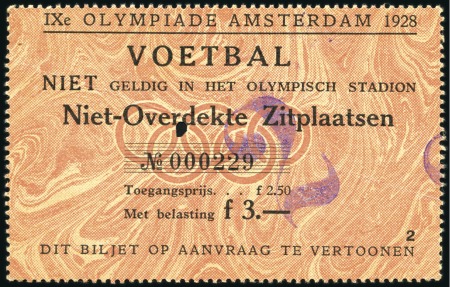 Stamp of Olympics Tickets: Day ticket for the Football (open top sta