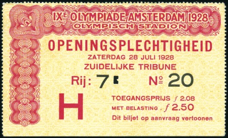 Stamp of Olympics Tickets: Day ticket for the Opening Ceremony, used