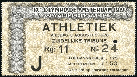 Stamp of Olympics Tickets: Day ticket for the Athletics, 3rd August,