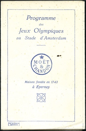 Stamp of Olympics Fold-out schedule of the Games printed by Moet & C