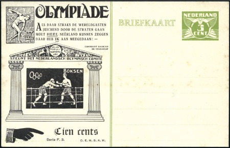 Stamp of Olympics » 1928 Amsterdam » Huygens Postal Stationery Cards (ordered by Series number) 5c Official postal stationery card by Huygens, dep