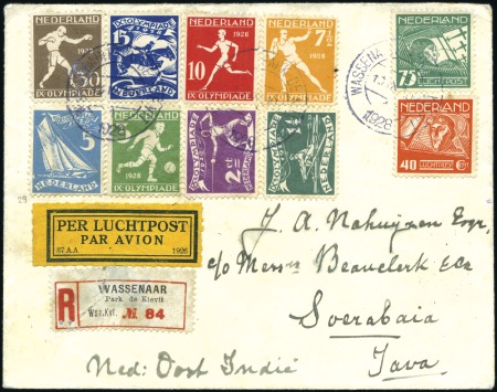Stamp of Olympics 1928 (Sep 10) Envelope with Olympics set and AIrma