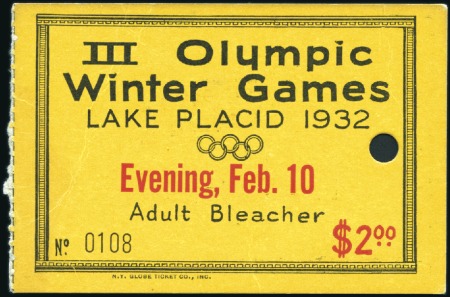 Stamp of Olympics Tickets: Daily ticket for Evening of February 10th