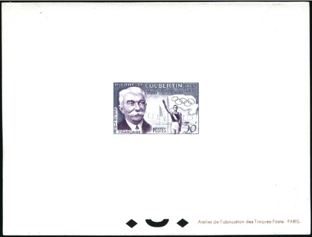 Stamp of Olympics » Pierre de Coubertin and the IOC France: 1956 30f Pierre de Coubertin épreuve de lu