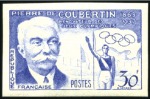 Stamp of Olympics » Pierre de Coubertin and the IOC France: 1956 30f Pierre de Coubertin imperf colour
