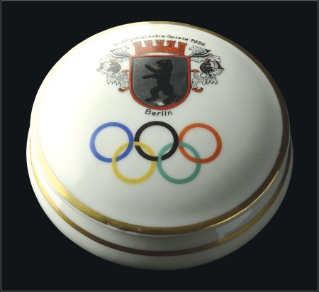 Stamp of Olympics Porcelain: 1936 Bauer & Lehmann china gilt edged c