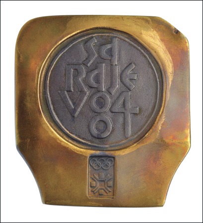 Stamp of Olympics 1984 Sarajevo participation medal in original case