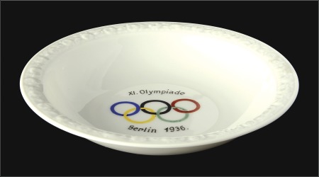 Stamp of Olympics Porcelain: 1936 Rosenthal china circular dish with