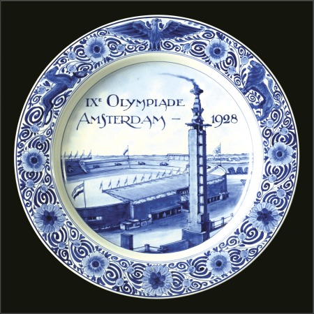 Stamp of Olympics Plate: 1928 Olympics blue & white Olympic Stadium 