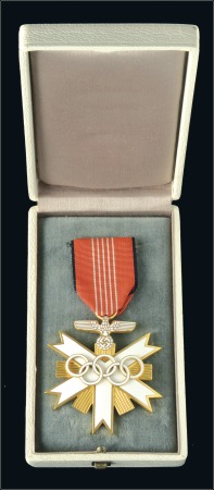 Stamp of Olympics 1936 Olympic Order, Second Class, gold-plated, 55m