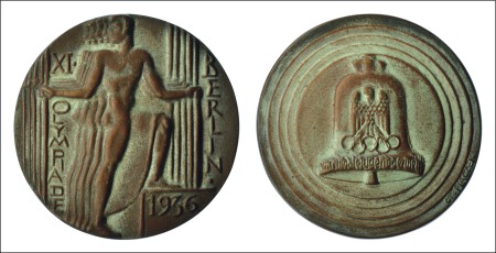 Stamp of Olympics Medals: 1936 Participation Medal, cast in bronze, 