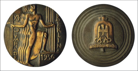 Stamp of Olympics Medals: 1936 Participation Medal, cast in bronze, 