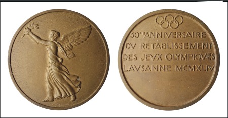 Stamp of Olympics Medal: 1944 Commemorative Medal, bronze, 50 mm, co