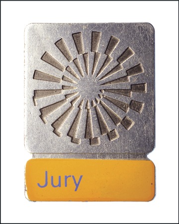 Stamp of Olympics Badges: 1972 Jury Badge, silvered, 25mm x 35mm, or