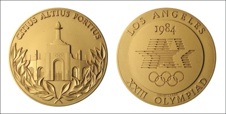 Stamp of Olympics 1984 LA Volunteer Participation Medal in bronze, 6