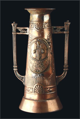 Stamp of Olympics » 1936 Berlin Trophies: Small brass trophy showing cyclist and O