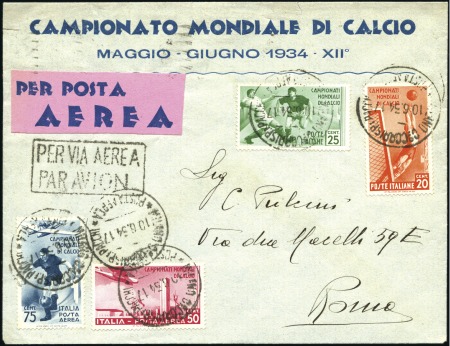 Stamp of Thematics » Sport and Games » Football 1934 WORLD CUP: World Cup printed envelope with 19