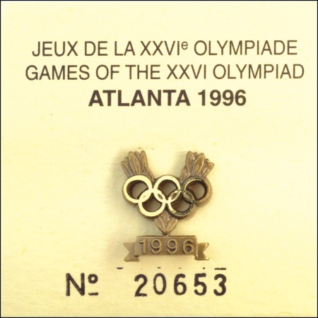 Stamp of Olympics » 1996 Atlanta Bronze medal winner's lapel pin, presented by IOC,
