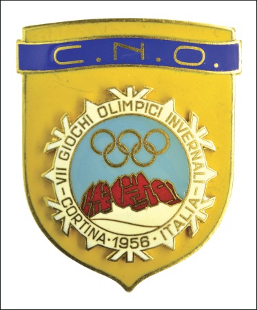 Stamp of Olympics » 1956 Cortina d'Ampezzo 1956 Cortina National Olympic Committee badge in g