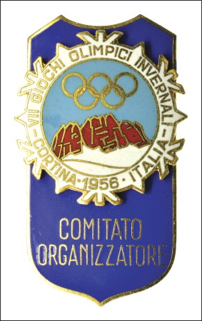 Stamp of Olympics » 1956 Cortina d'Ampezzo 1956 Cortina Organising Committee badge in gilt-me