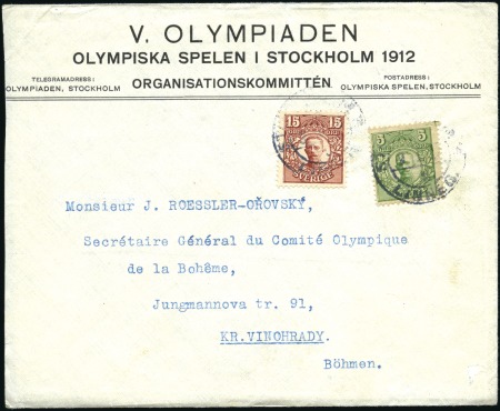 Stamp of Olympics » 1912 Stockholm » Organising Committee Envelopes and Publicity Cachets 1912 Stockholm Organising Committee envelope in Sw