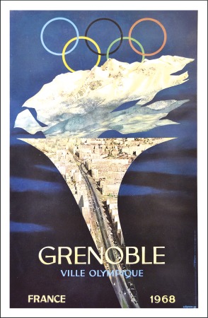 Stamp of Olympics » 1968 Grenoble 1968 Grenoble "Olympic Village" poster, 110x69cm, 