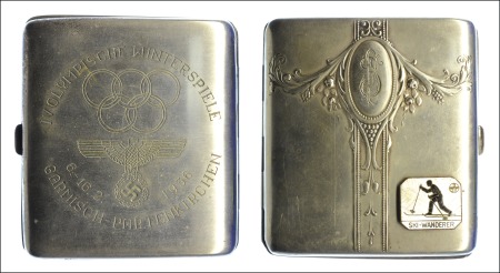 Stamp of Olympics Miscellaneous: Decorative cigarette case, gilt int