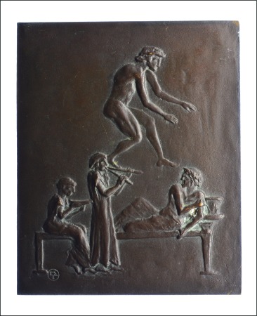 Stamp of Olympics Official Presentation bronze Plaque, illustrating 
