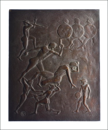 Stamp of Olympics Official Presentation bronze Plaque, illustrating 