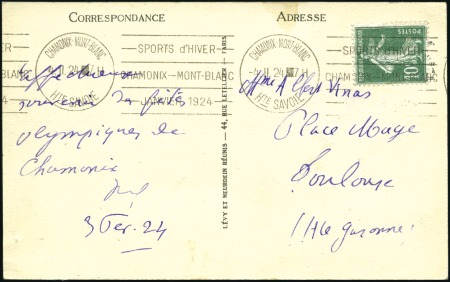 Stamp of Olympics 1924 (Feb 2, Eigth Day of Games) Picture postcard 