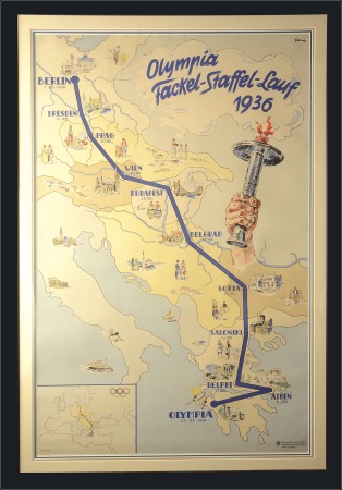 Stamp of Olympics Posters: 1936 Official Torch Relay Poster, in mult