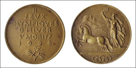 Stamp of Olympics » 1928 St. Moritz 1928 St. Moritz Participation Medal in bronze, 37m