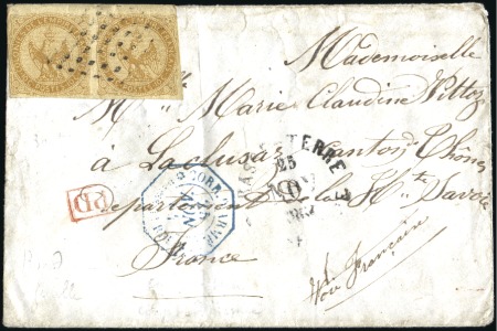Stamp of Colonies françaises » Guadeloupe 1864 càd bleu CORR. D'ARMEES BASSE-TERRE 25 NOV 64