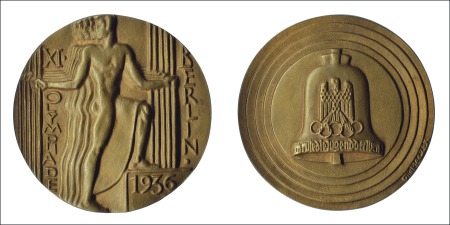 Stamp of Olympics Medals: 1936 Participation Medal in bronze with or