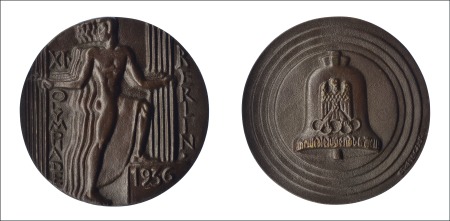 Stamp of Olympics Medals: 1936 Participation Medal in bronze, 70mm, 