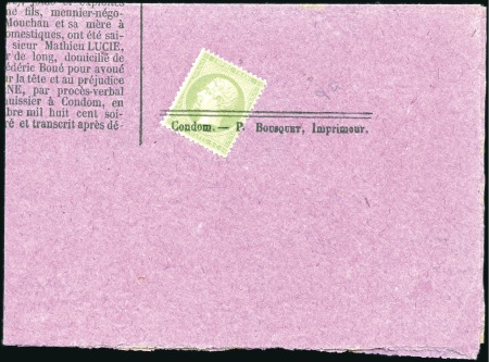 Stamp of France 1862 5c vert obl. typographique sur Affiche complè