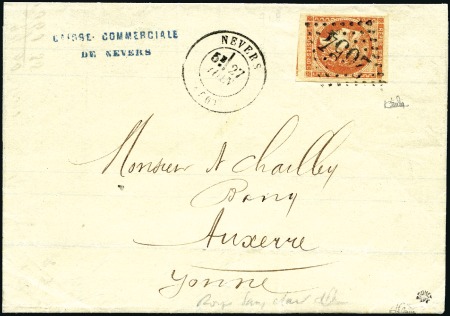 Stamp of France 1870 40c Bordeaux, Groupe de 6 lettres avec 40c se
