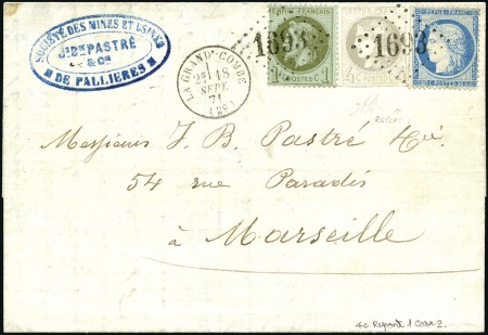 Stamp of France Rarre utilisation du 4c Report 1 en septembre 1871