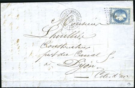 Stamp of France 20c Lauré obl. EU sur lettre de l'Exposition unive