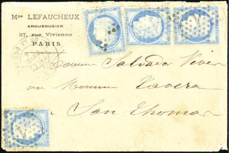 Stamp of France 1876 25c Cérès x4 sur lettre de Paris 12.02.76 pou