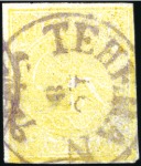 Stamp of Unknown 1876 4 Kran bronze yellow, four used singles, Type