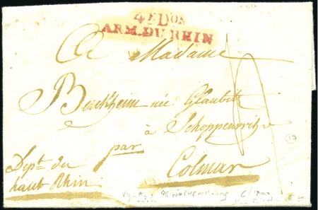Stamp of France 1794-1800, Groupe de 6 lettres avec MP d'armée don