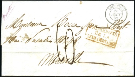 Stamp of Auction catalogues LYCURGE: Càd du 20 AOUT 52 sur lettre de Malte pou