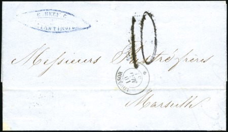 Stamp of Auction catalogues LOUQSOR: Càd du 10 MAI 1854 sur lettre de Constant