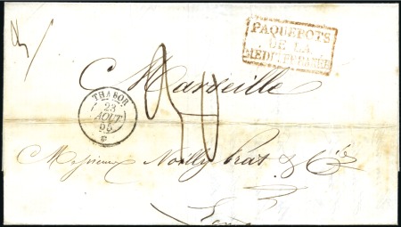 Stamp of Auction catalogues THABOR: Càd du 23 AOUT 55 sur lettre en triple por
