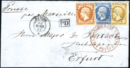 Stamp of Auction catalogues DANUBE: Càd du 22 AVRIL 61 sur lettre de Beyrouth 